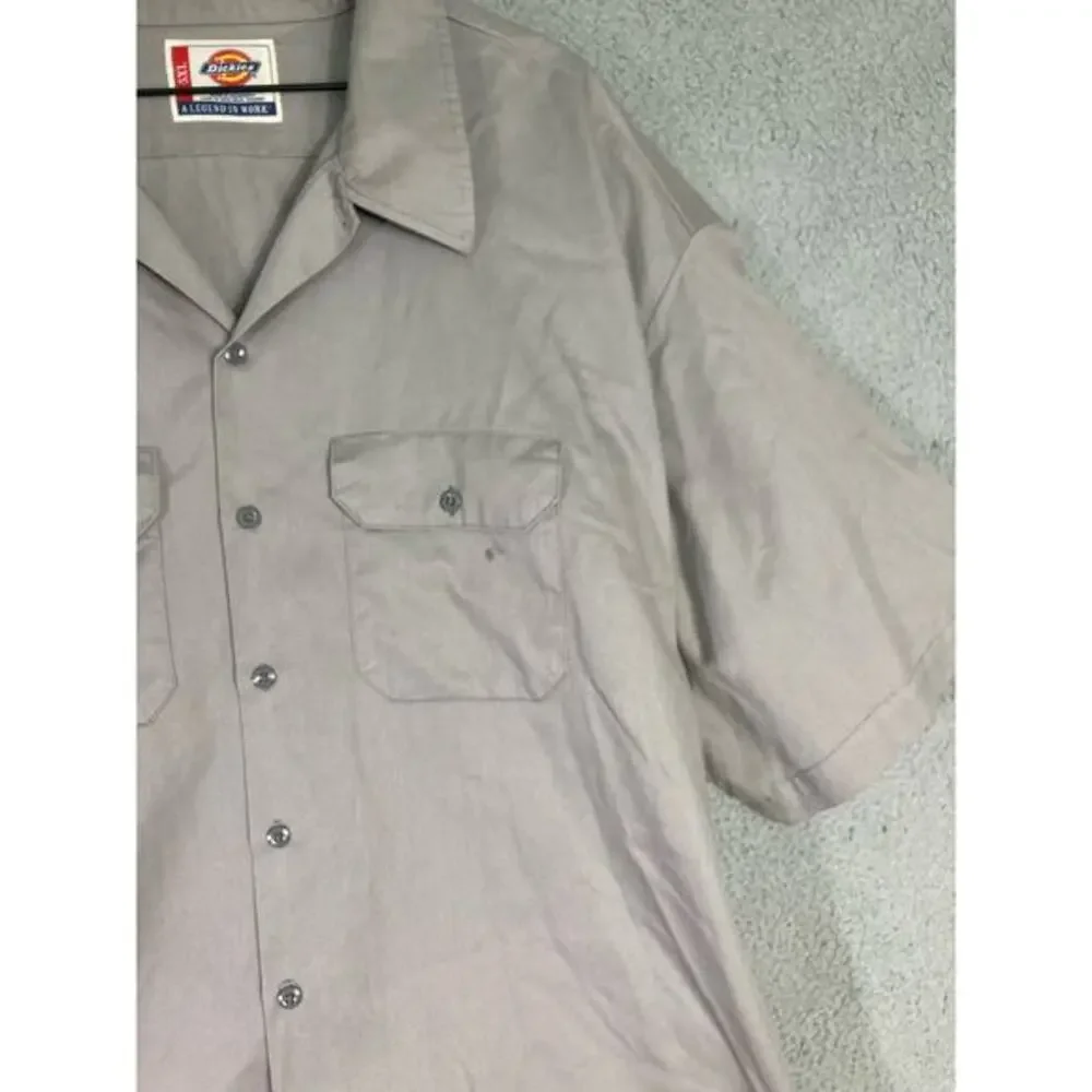 Dickies Men's Short Sleeve Work‎ Shirt 5XL Big Tall Plus Size Beige Workwear